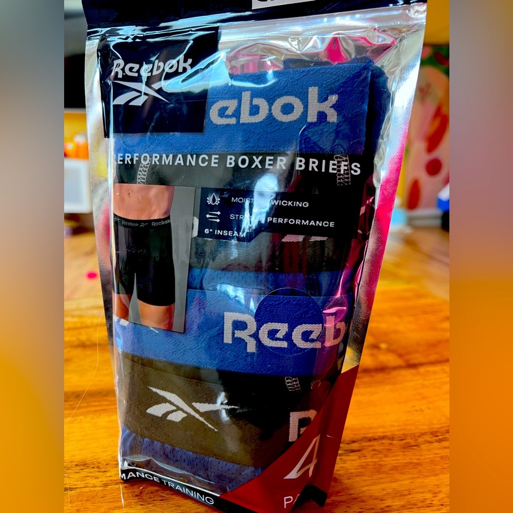 REEBOK Men's StretchPerformance Boxer Briefs  *4 Pack* size small